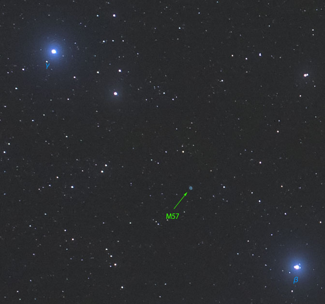 こと座のリング星雲（M57）の見つけ方（拡大）