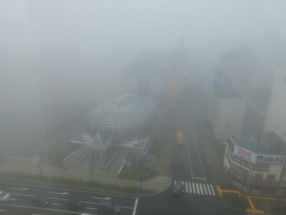 霧の釧路市内