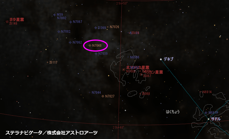 惑星状星雲 NGC7048の位置
