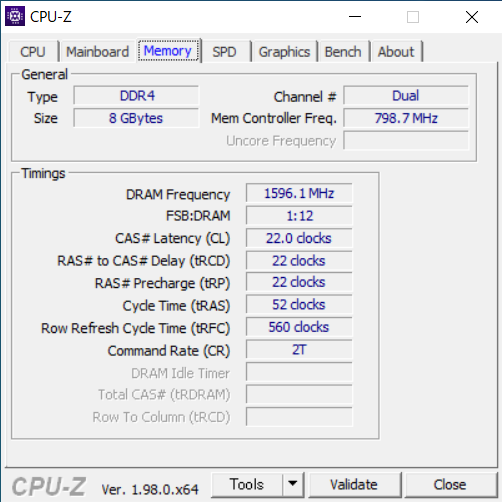 IdeaPad Slim 550i CPU-Z(Memory)