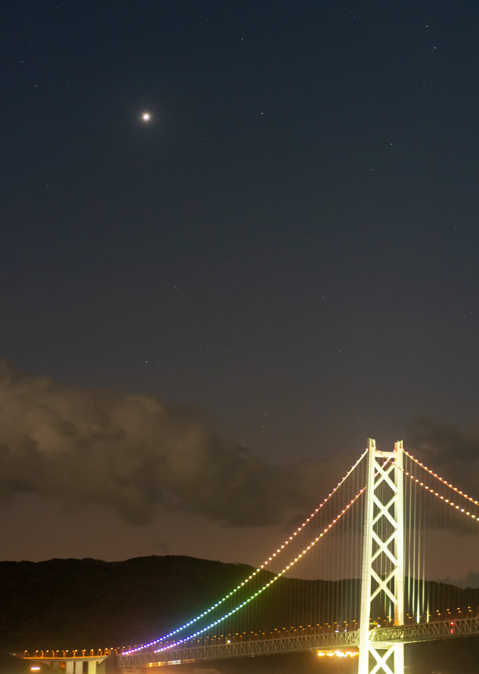 2021/12/17 18:00 レナード彗星・金星・明石海峡大橋
