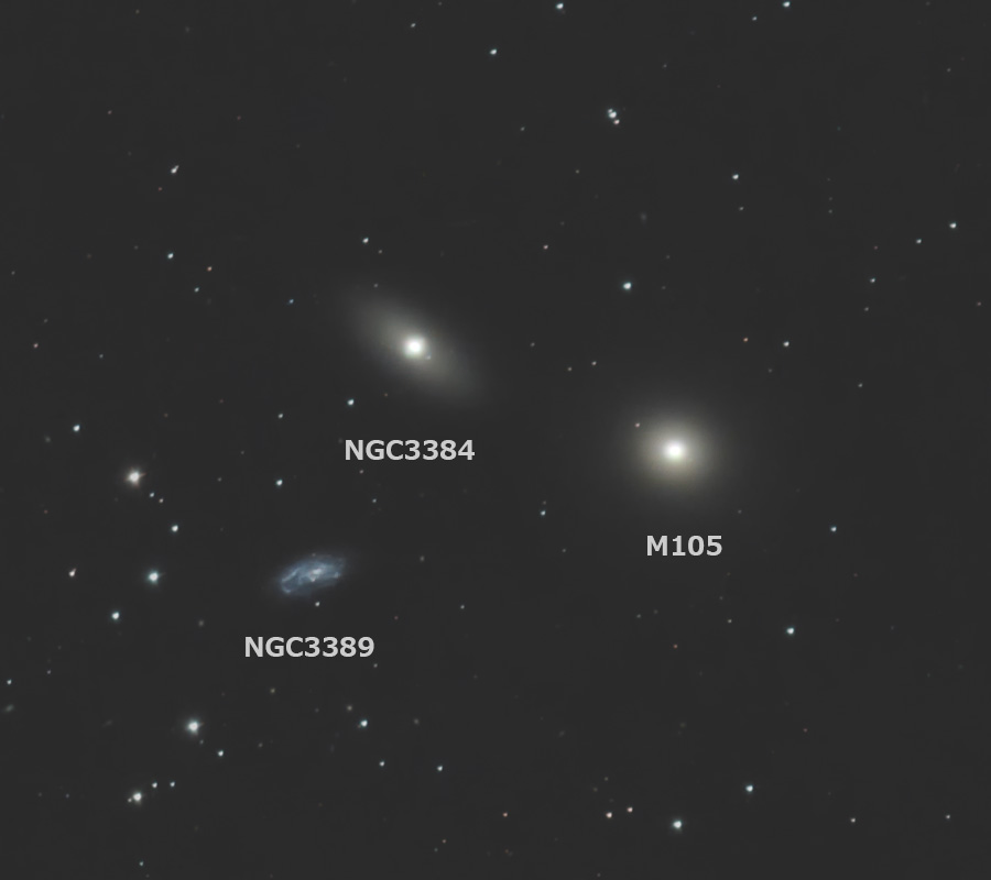 しし座の系外銀河M105付近