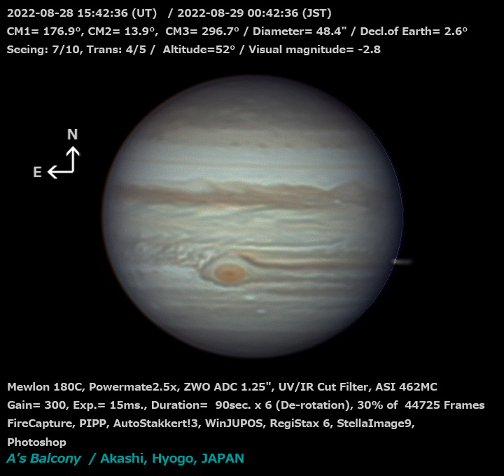 木星 2022/8/29 00:42 (JST)