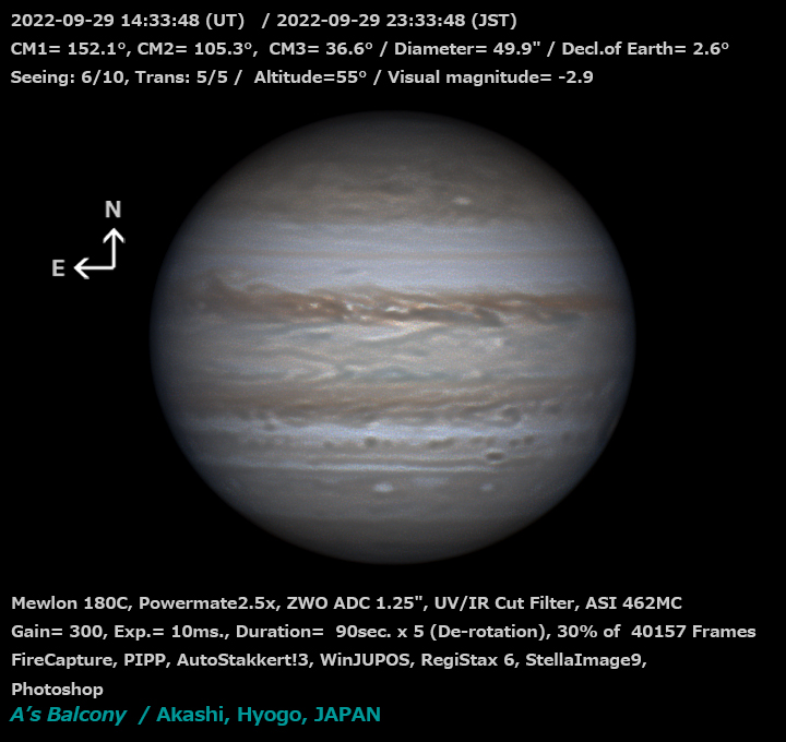 木星 2022/9/29 23:33 (JST)