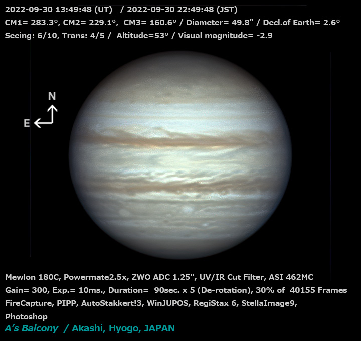 木星 2022/9/30 22:49 (JST)