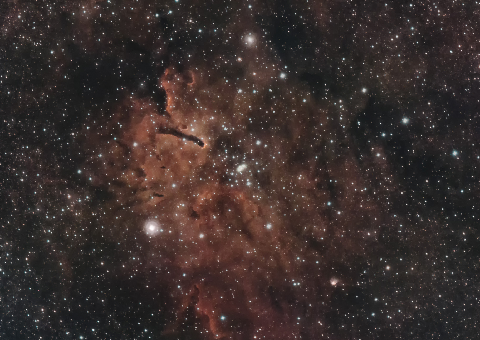 散開星団NGC6823+散光星雲Sh 2-86・NGC6820