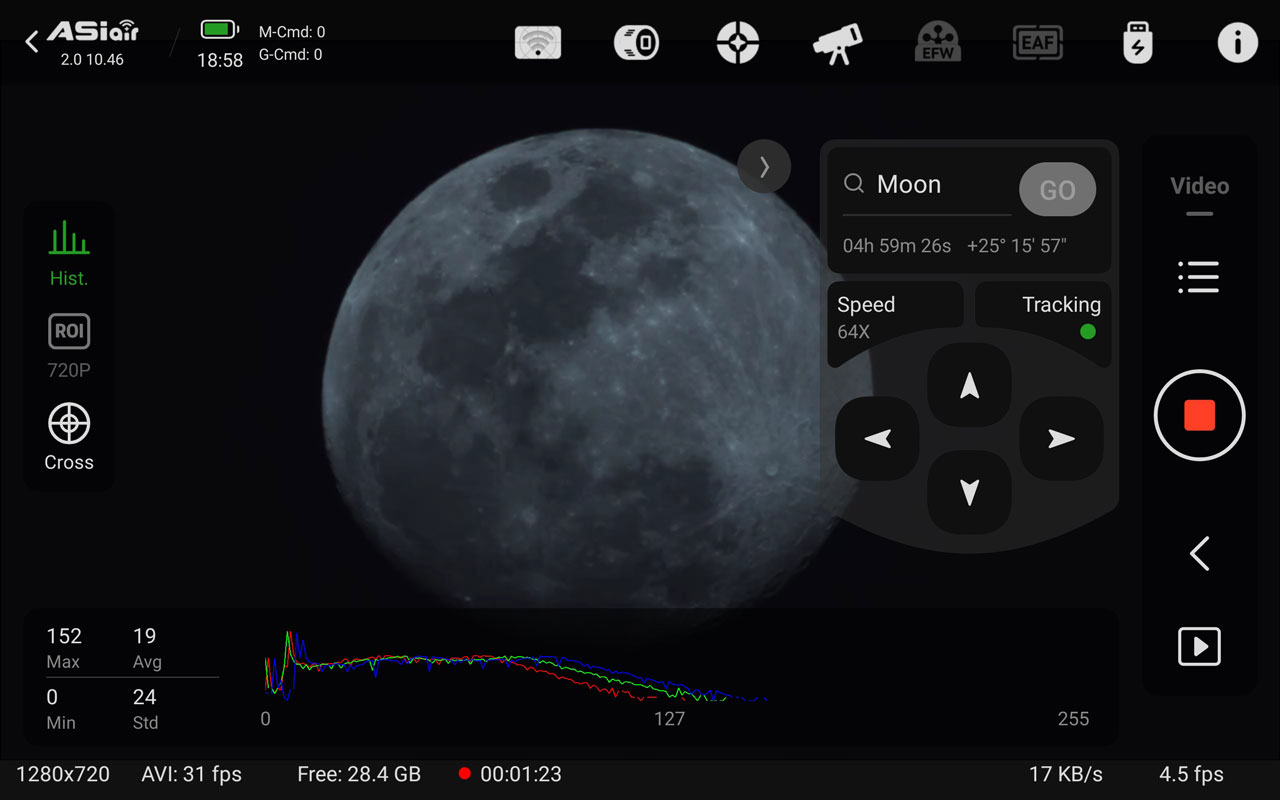 ASIAIR Proによる月の動画撮影